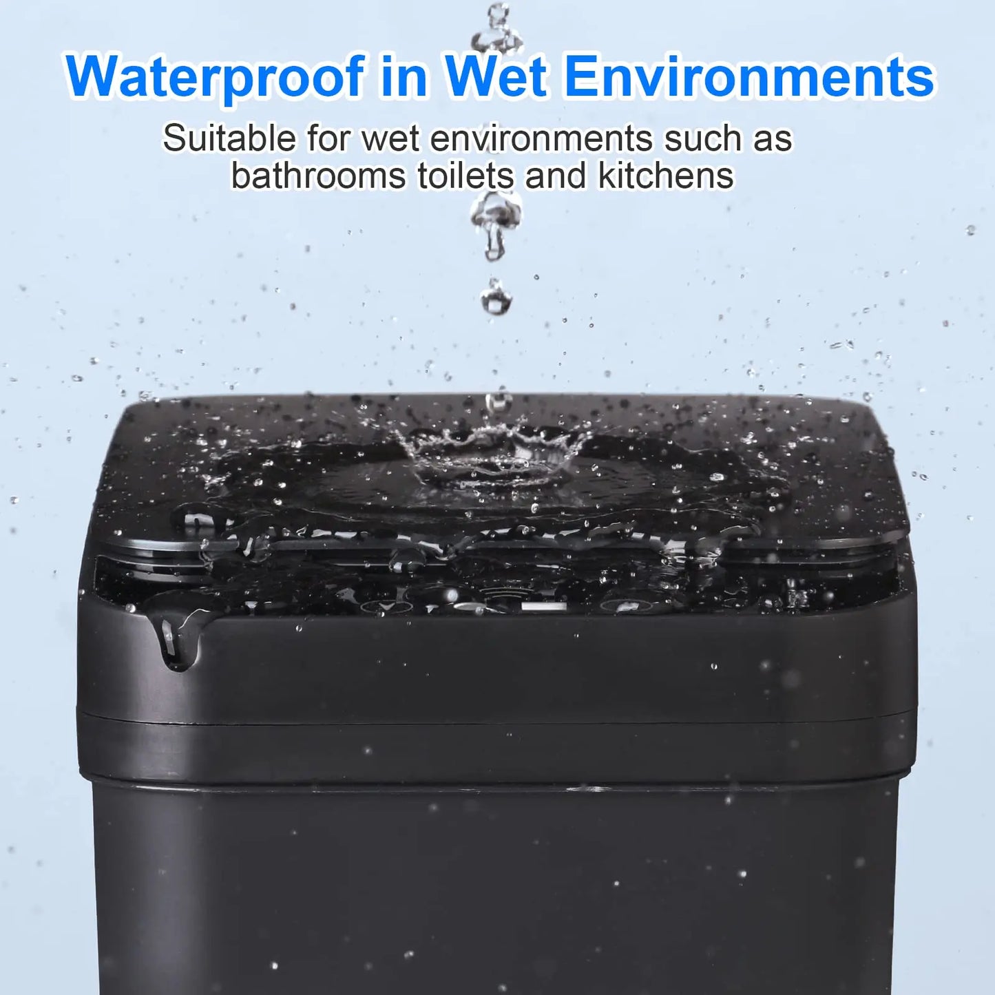 Bathroom Touchless Trash, 12L Motion Sensor-Activated Trash Can with Lid, Automatic Kitchen Trash for Office, Living Room, Bedroom