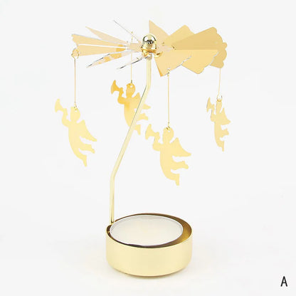 Carousel Candle Holder Gold Metal Candlesticks Room Decor Cake Rotating Candle Stand Home Decoration For Valentine's Christmas