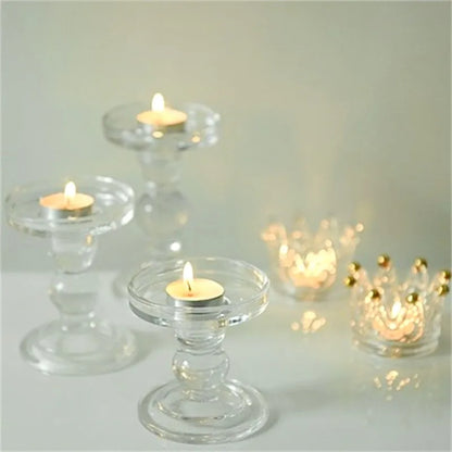 Glass Candle Holders Dia 8cm Cylinder Vases for Pillar Candle, Holders or Flower Vase Wedding Decoration Candlelight Dinner
