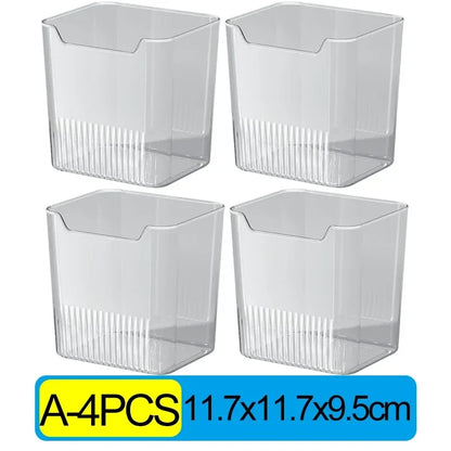 1/6PCS Fridge Side Door Storage Boxes Portable Vegetables Fruits Preservation Box Kitchen Food Grade Plastic Storage Containers