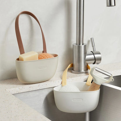 Kitchen Sink Sponges Soap Holder Bathroom Dish Drain Water Basket Storage Drying Rack Accessories Organizer