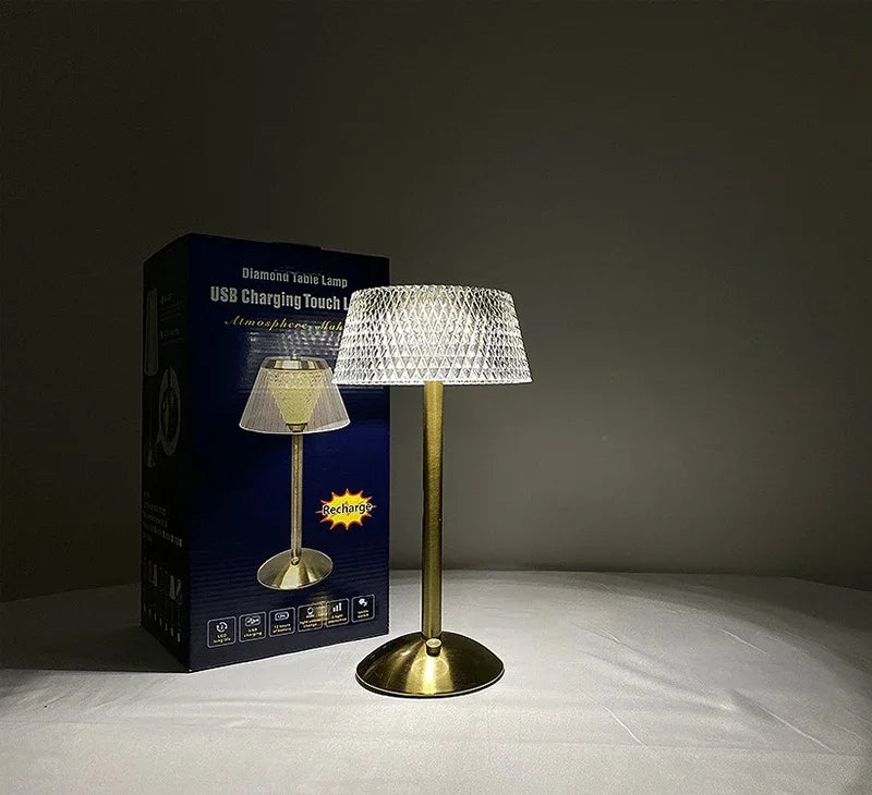 Rechargeable LED Night Light Touch Bedroom Night Lamp Bedroom Study Bedside Atmosphere Decoration Glass LED Table Lamps
