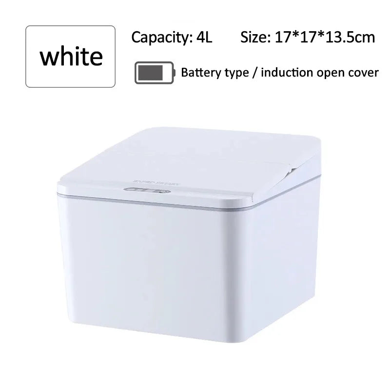 Intelligent Mini Desktop Trash Can Automatic Touchless Infrared Motion Sensor Trash Can Car Trash Portable Storage For Kitchen