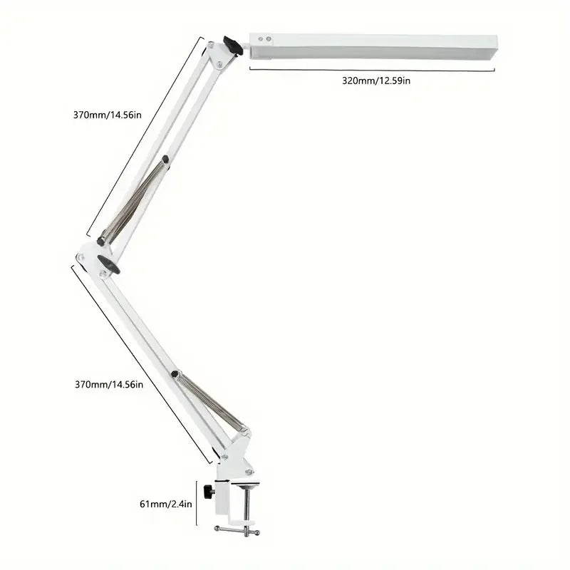 Led Desk Lamp for Office Home Bright Desk Light with Clamp USB Adapter Desk Lamp Stepless Dimming Adjustable Flexible Gooseneck