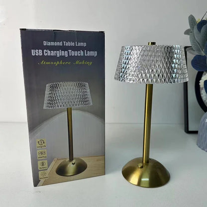 Rechargeable LED Night Light Touch Bedroom Night Lamp Bedroom Study Bedside Atmosphere Decoration Glass LED Table Lamps