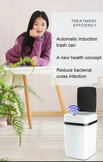 Smart Trash Can Intelligent Waste Bin Automatic Sensor Dustbin with Lid Waterproof Recycling Bins for Home Kitchen Bathroom