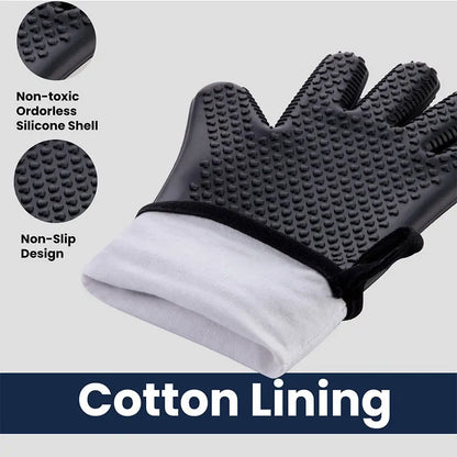 Extra Long Professional Silicone Oven Mitts Gloves with Quilted Liner Durable Heat Resistant Grill Oven Gloves Baking Tools