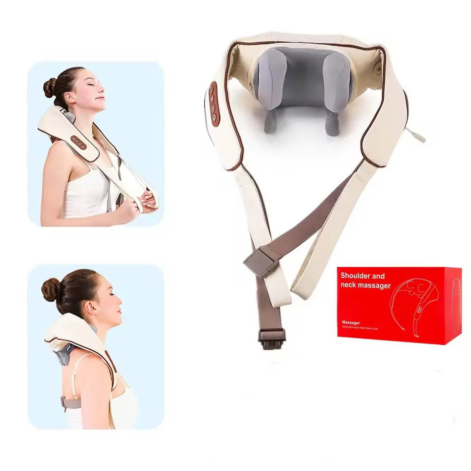 Wireless Neck And Back Massager Neck And Shoulder Kneading Massage Shawl Neck Cervical Relaxing Trapezius Massager
