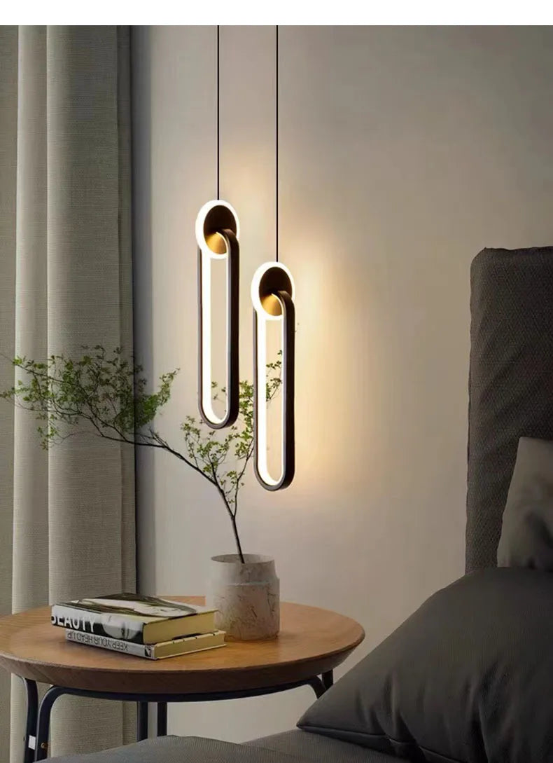 Modern Creative LED Pendant Lamps For Home Living Room Background Wall Hanging Chandelier Bedroom Bedside Lamp Dining Room Decor