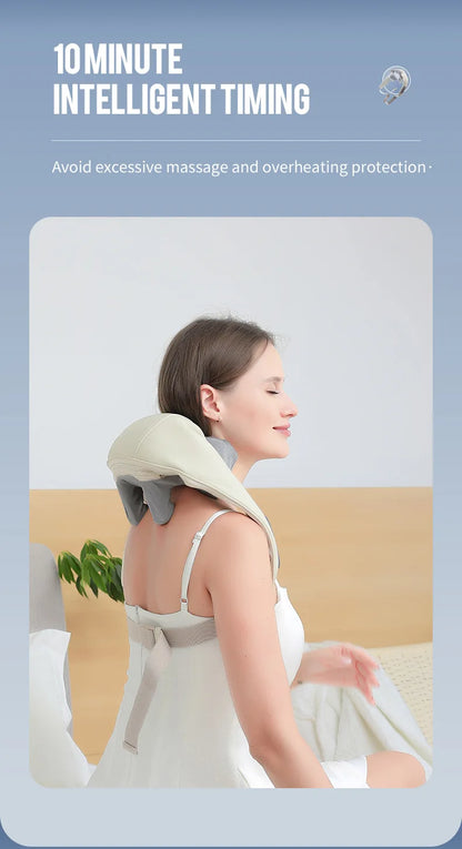 Wireless Neck And Back Massager Neck And Shoulder Kneading Massage Shawl Neck Cervical Relaxing Trapezius Massager