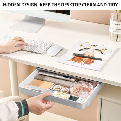 1/2Pcs Under Desk Drawer Storage Box Hidden Self-Adhesive Stationery Storage Drawer For Office Home Organizer Accessories