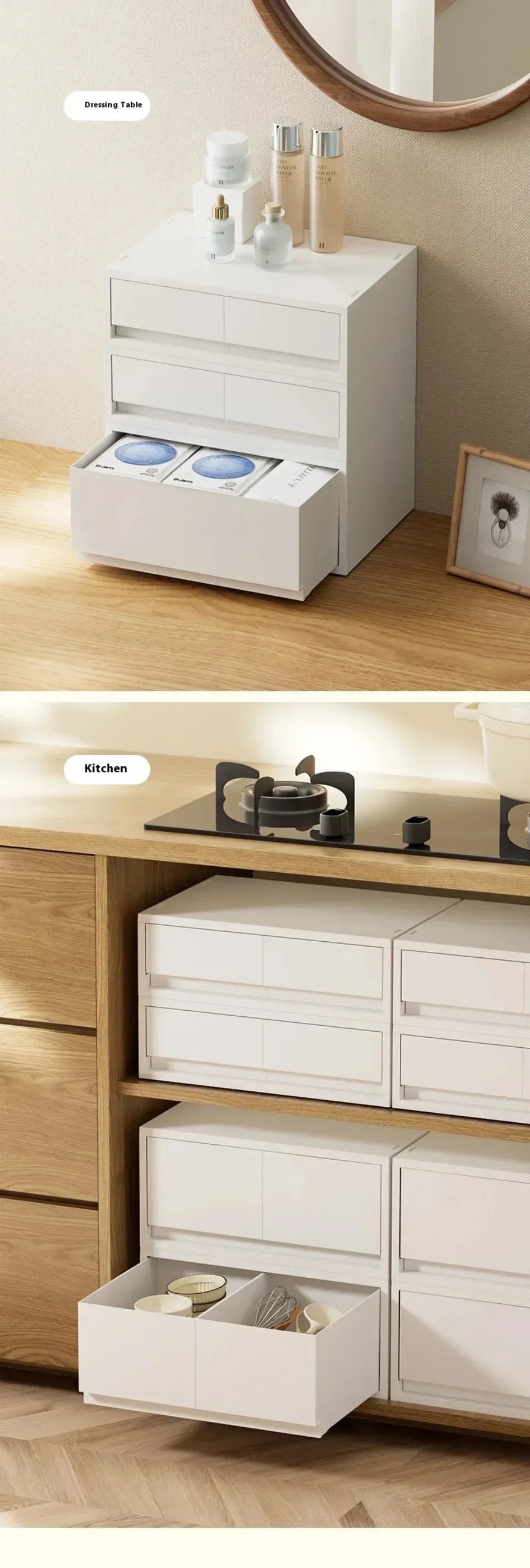 Desktop Storage Box Stationery Sorting Storage Drawer Stackable Space Saving Tabletop Drawer Cosmetic Desktop Organizer Boxes