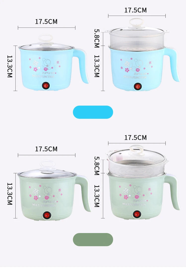 Electric Cooker Home Multifunction Hot Pot 1-2 People Heating Pan Cooking Pot Machine Mini Rice Cooker Kitchen Appliances