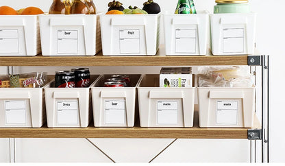New 4/3PCS Crate Plastic Storage Box with Label Kitchen Basket Home Storage Supplies Desktop Cosmetic Stationery Organizer Boxes