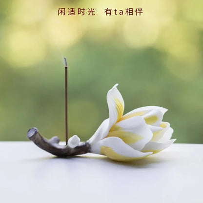 Ceramic Plum Blossom Pen Rest Home Desktop Joss-stick Base Incense Ceremony Ornaments Zen Tea Ceremony Accessories Tea Pets