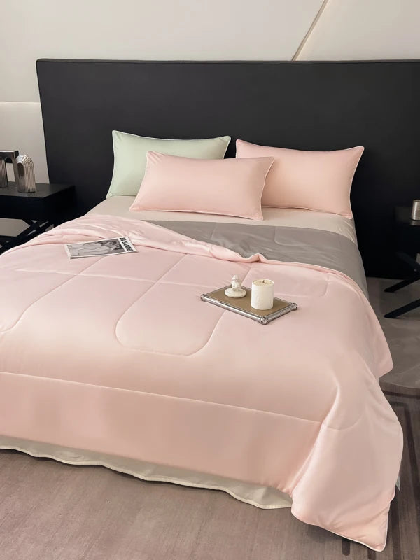 Reversible Cooling Blankets Smooth Air Condition Comforter Lightweight Summer Quilt Washable Double Side Cold Fabric & Cool Skin