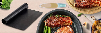 5-10 Pcs BBQ Grill Mat Non-stick Heat Resistant Grill Mat Outdoor Baking Reusable Barbecue Party Mat 40x33cm Grill Accessories