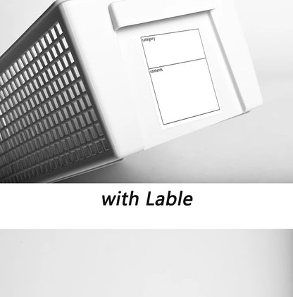 New 4/3PCS Crate Plastic Storage Box with Label Kitchen Basket Home Storage Supplies Desktop Cosmetic Stationery Organizer Boxes