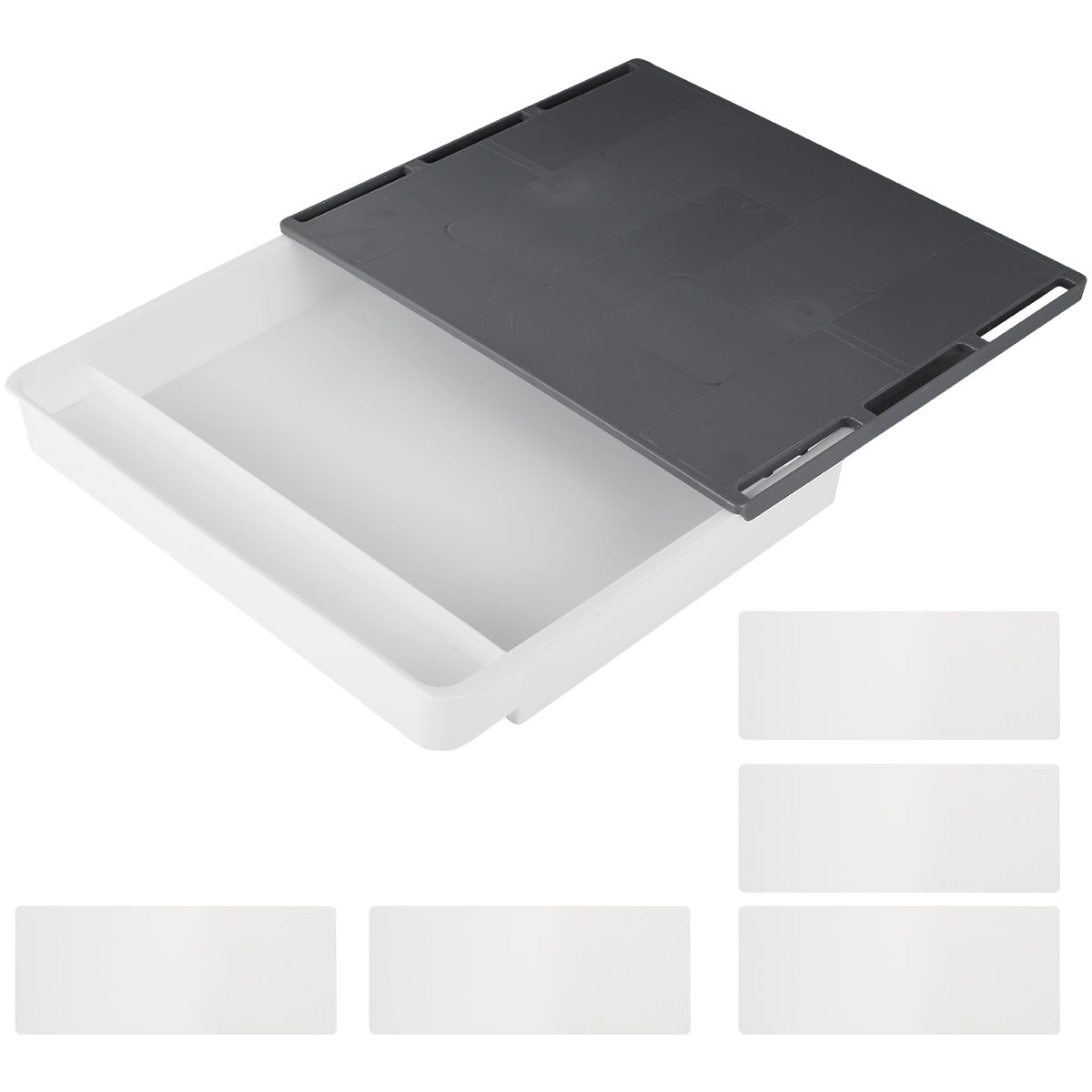 1/2Pcs Under Desk Drawer Storage Box Hidden Self-Adhesive Stationery Storage Drawer For Office Home Organizer Accessories
