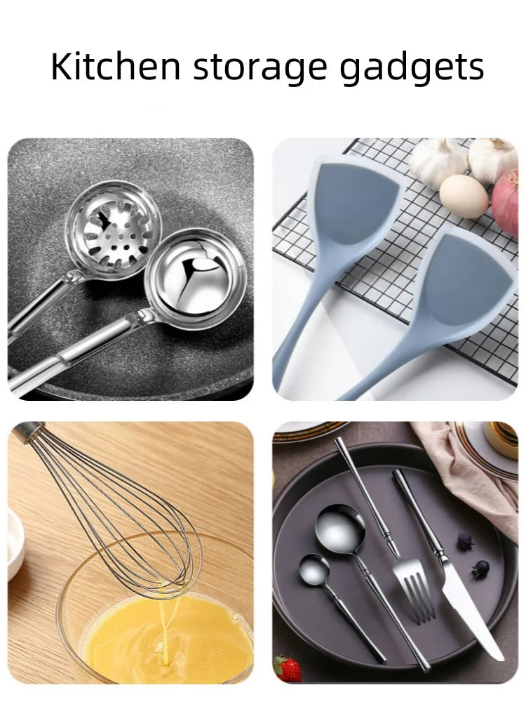 Kitchen Spoon Holders Pot Lid Rack Pot Lid Cooking Tool Tableware Storage Rack Spoon Chopsticks Holder Spatula Drain Rack Gadget
