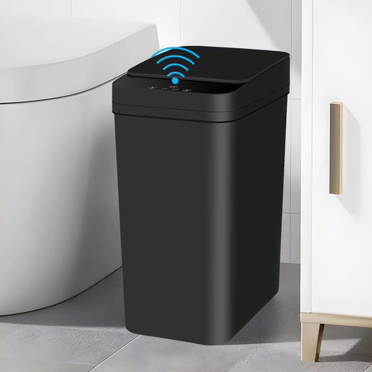 Bathroom Touchless Trash, 12L Motion Sensor-Activated Trash Can with Lid, Automatic Kitchen Trash for Office, Living Room, Bedroom
