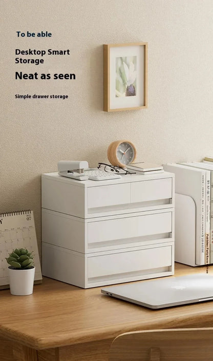 Desktop Storage Box Stationery Sorting Storage Drawer Stackable Space Saving Tabletop Drawer Cosmetic Desktop Organizer Boxes