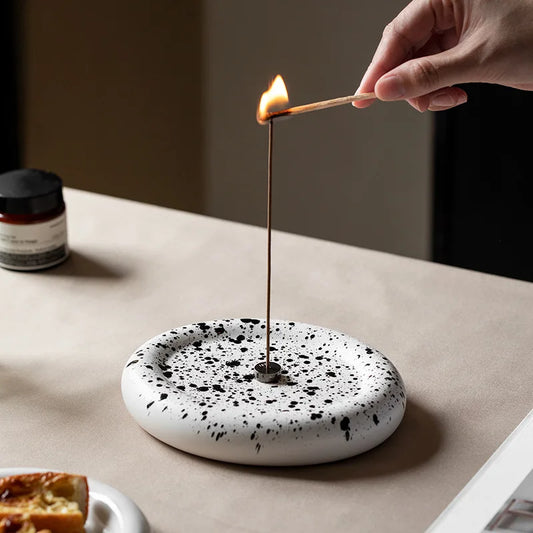 1PC Ceramics Incense Burner Stick Holder Line Incense plate Sandalwood Coil Base Temples Yoga Studios Home Decoration