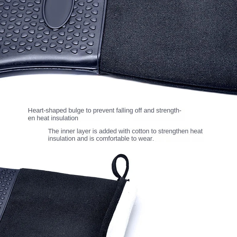 Extra Long Professional Silicone Oven Mitts Gloves with Quilted Liner Durable Heat Resistant Grill Oven Gloves Baking Tools
