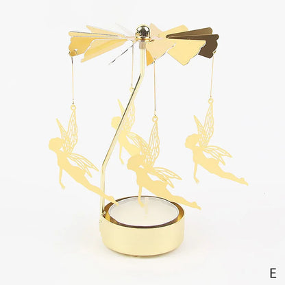 Carousel Candle Holder Gold Metal Candlesticks Room Decor Cake Rotating Candle Stand Home Decoration For Valentine's Christmas