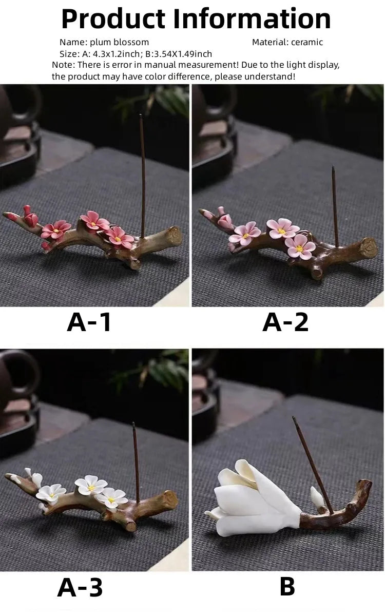 Ceramic Plum Blossom Pen Rest Home Desktop Joss-stick Base Incense Ceremony Ornaments Zen Tea Ceremony Accessories Tea Pets