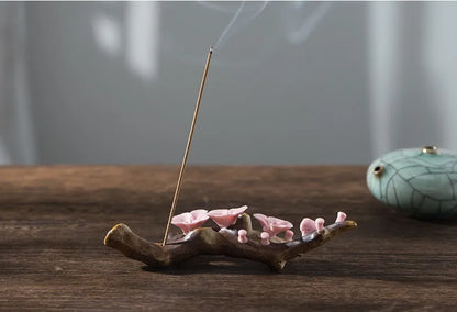 Ceramic Plum Blossom Pen Rest Home Desktop Joss-stick Base Incense Ceremony Ornaments Zen Tea Ceremony Accessories Tea Pets