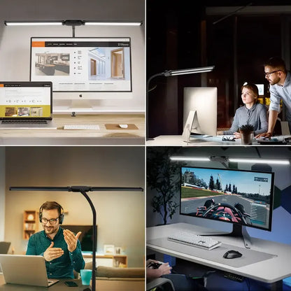 Led Desk Lamp for Office Home Bright Desk Light with Clamp USB Adapter Desk Lamp Stepless Dimming Adjustable Flexible Gooseneck