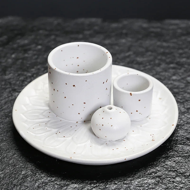 1Pcs Ceramic Incense Burner Holder Multifunctional 4-in-1 for Palo Santo Sage Sticks Candles & Crystals Ideal for Christmas