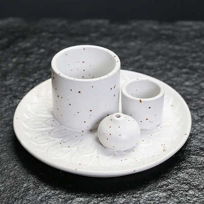 1Pcs Ceramic Incense Burner Holder Multifunctional 4-in-1 for Palo Santo Sage Sticks Candles & Crystals Ideal for Christmas