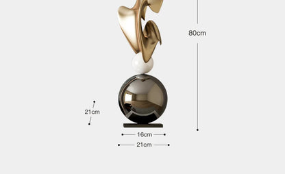 Electroplated Art Sculpture,Abstract Floor Decor,Hotel Clubhouse Room Decoration,Sample Room,Foyer Statue, Customized Ornament