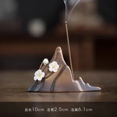 Ceramic Plum Blossom Pen Rest Home Desktop Joss-stick Base Incense Ceremony Ornaments Zen Tea Ceremony Accessories Tea Pets