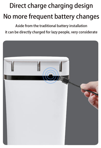 Bathroom Touchless Trash, 12L Motion Sensor-Activated Trash Can with Lid, Automatic Kitchen Trash for Office, Living Room, Bedroom