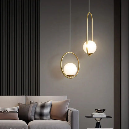White Ball Tube LED Pendant light luxury chandelier Bedroom Bar Aisle Bedside Minimalist Restaurant Background wall decoration