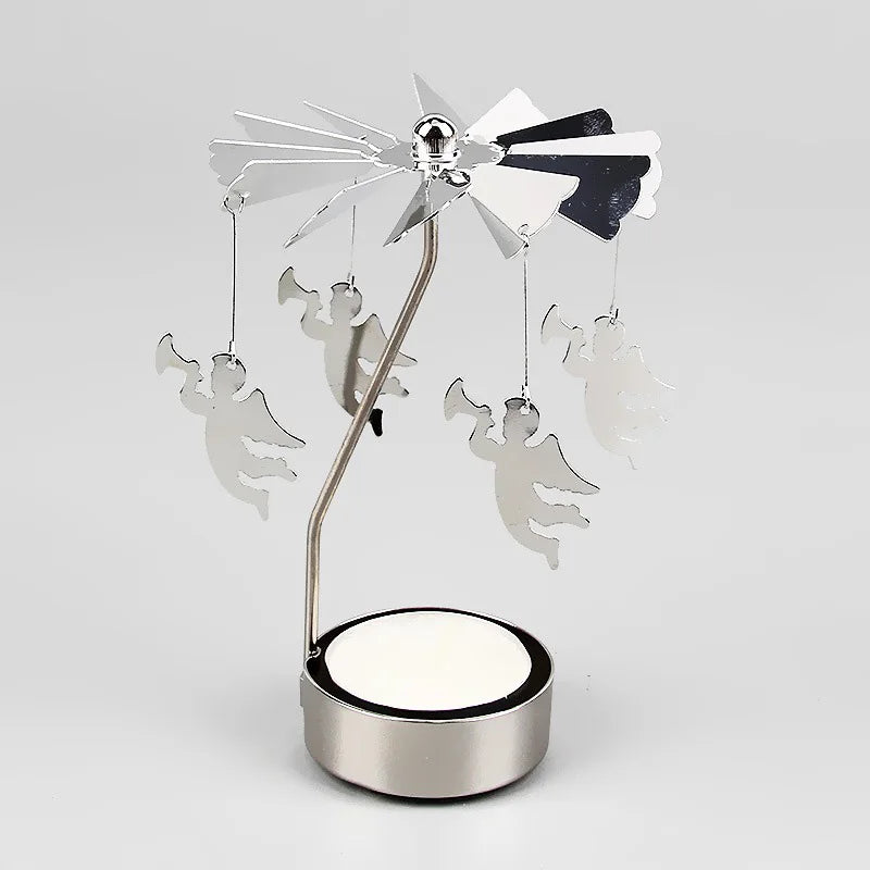 Metal Candlesticks For Candles Modern Room Decor Silver Carousel Candle Tea Light Holder Damper Home Decoration Valentine's Gift