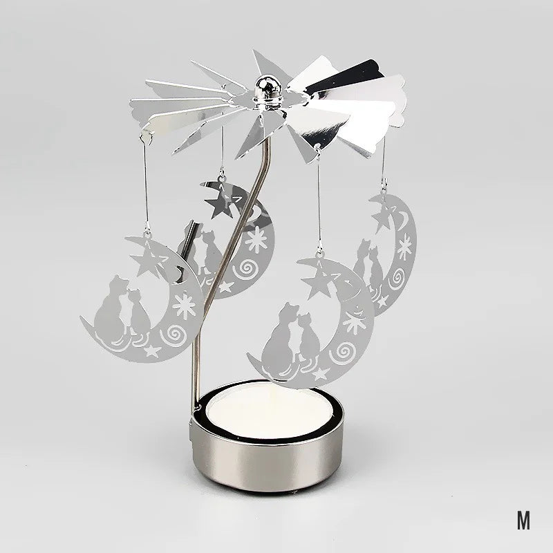 Metal Candlesticks For Candles Modern Room Decor Silver Carousel Candle Tea Light Holder Damper Home Decoration Valentine's Gift