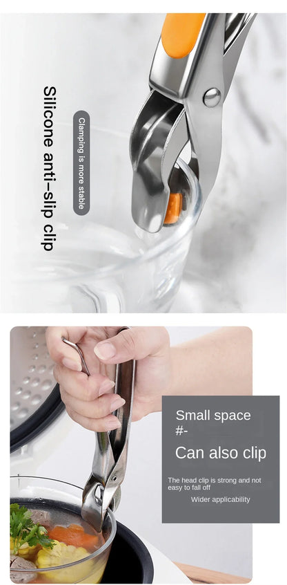 Kitchen Anti Scald Plate Bowl Dish Pot Holder Holder Stainless Steel Clamp Anti-hot Clip Lifter Kitchen Oven Accessories Tool