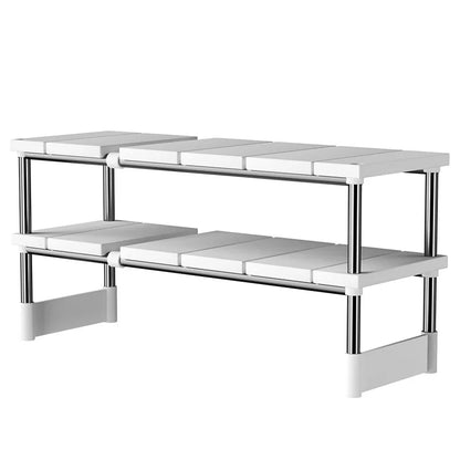 Kitchen Rack Retractable Under Sink Shelf Cabinet 2 Layer Multipurpose Pot Rack Cabinet Layered Storage Rack Bathroom Organizer