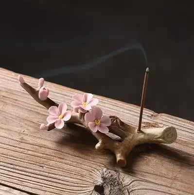 Ceramic Plum Blossom Pen Rest Home Desktop Joss-stick Base Incense Ceremony Ornaments Zen Tea Ceremony Accessories Tea Pets