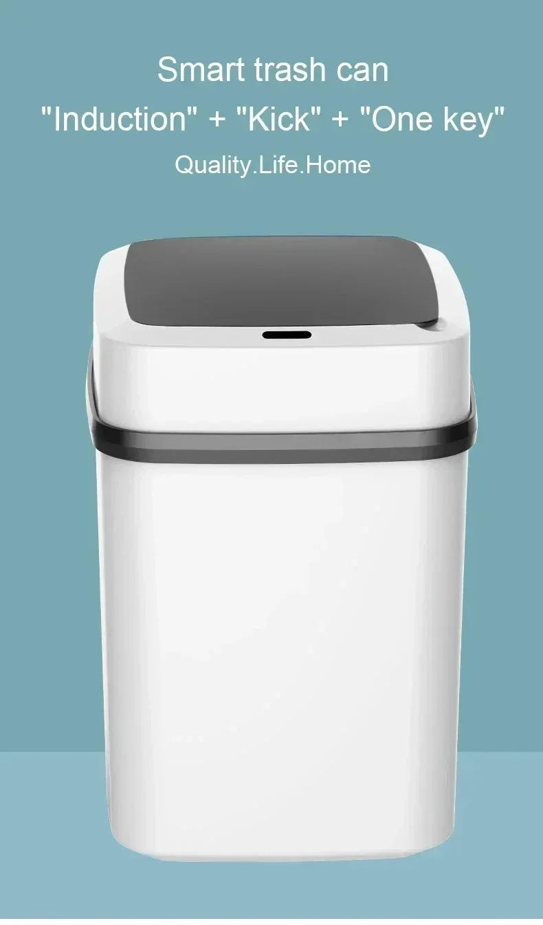 Smart Trash Can Intelligent Waste Bin Automatic Sensor Dustbin with Lid Waterproof Recycling Bins for Home Kitchen Bathroom