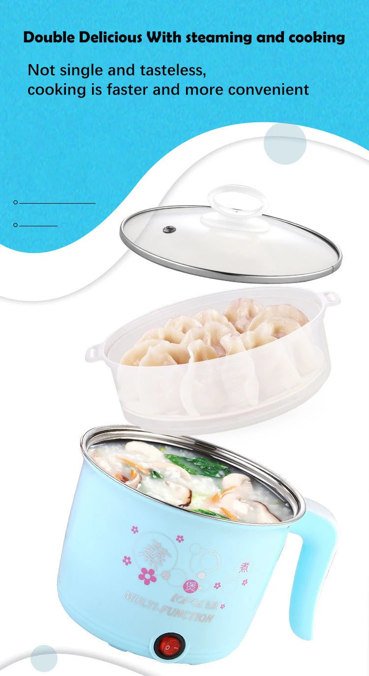 Electric Cooker Home Multifunction Hot Pot 1-2 People Heating Pan Cooking Pot Machine Mini Rice Cooker Kitchen Appliances