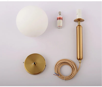 White Ball Tube LED Pendant light luxury chandelier Bedroom Bar Aisle Bedside Minimalist Restaurant Background wall decoration