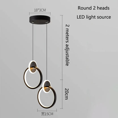 Modern Creative LED Pendant Lamps For Home Living Room Background Wall Hanging Chandelier Bedroom Bedside Lamp Dining Room Decor