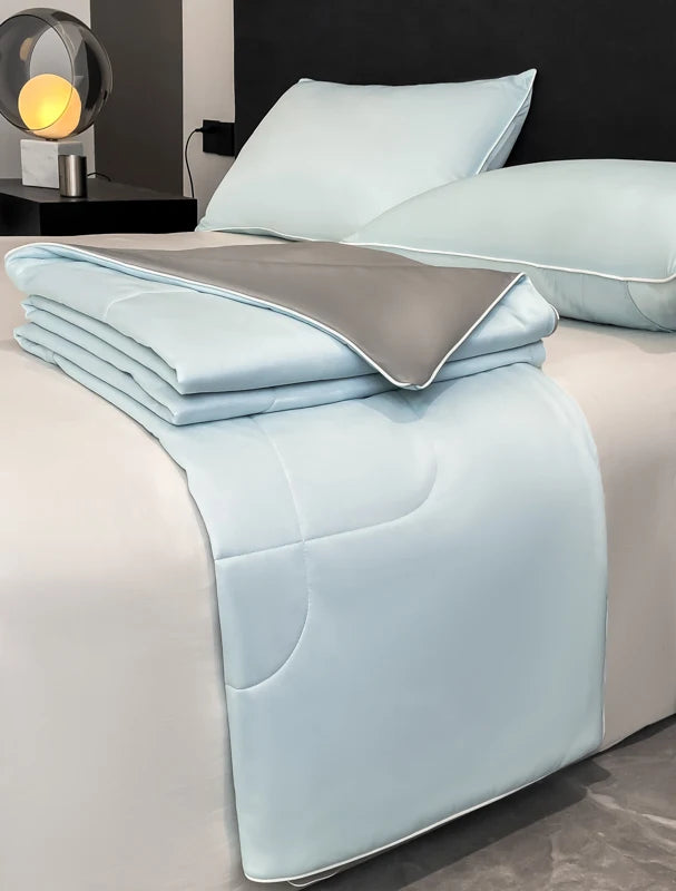 Reversible Cooling Blankets Smooth Air Condition Comforter Lightweight Summer Quilt Washable Double Side Cold Fabric & Cool Skin