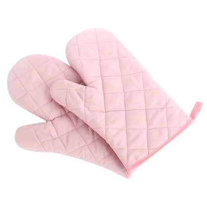 1PCS Oven Mitts Heat Resistant Microwave Oven Glove Cotton Linen Baking BBQ Non-slip Oven Mitts Kitchen Cooking Supplies Tools