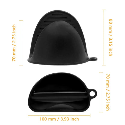 2pcs Silicone Oven Mitts, Heat Resistant & Non-Slip, Anti-Scalding Pot Holder Gloves for Cooking/Baking, Kitchen Safety